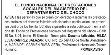 Edicto 1er. aviso Hilda Elsa Ramírez Salazar