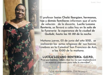 Velación y honras fúnebres de Lucila Lozano