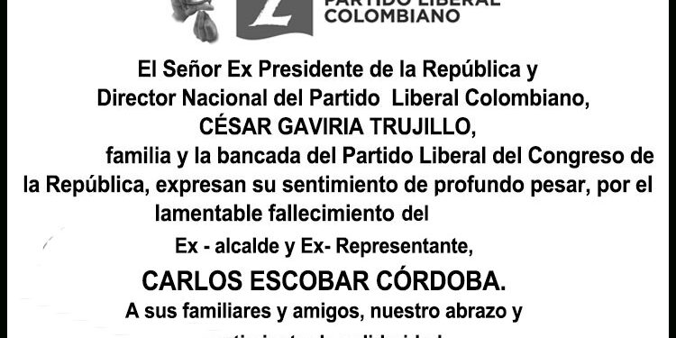 Condolencias del Partido Liberal