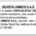 Revista Unimos S.A.S. avisa