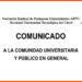 ASPU: Comunicado a la comunidad universitaria y público en general