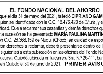 Edicto 1er. aviso Cipriano Gamboa Murillo