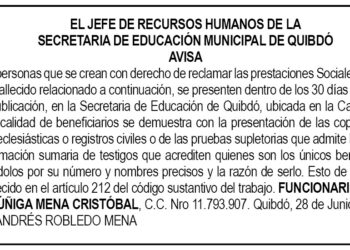 Edicto Cristóbal Zúñiga Mena