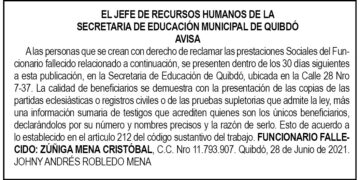 Edicto Cristóbal Zúñiga Mena