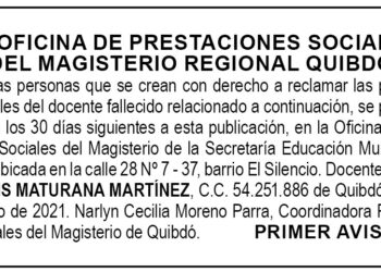 Edicto 1er. aviso Subellis Maturana Martínez