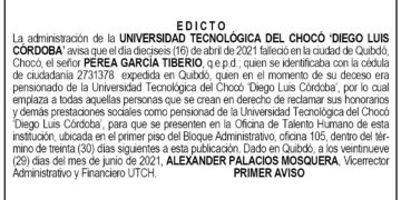 Edicto 1er. aviso Tiberio Perea García
