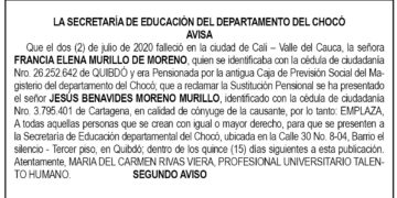 Edicto 2do. aviso Francia Elena Murillo de Moreno