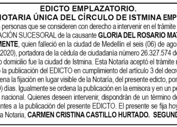 Edicto 2do. aviso Gloria del Rosario Maturín de Sanclemente