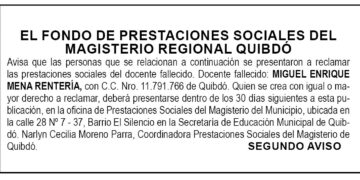 Edicto 2do. aviso Miguel Enrique Mena Rentería