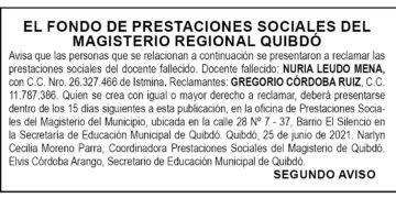 Edicto 2do. aviso Nuria Leudo Mena