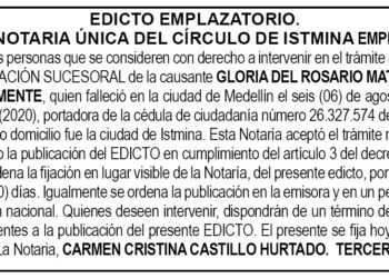 Edicto 3er. aviso Gloria del Rosario Maturín de Sanclemente