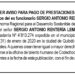 Edicto 3er. aviso Sergio Antonio Rentería Lemus