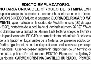 Edicto Gloria del Rosario Maturín de Sanclemente