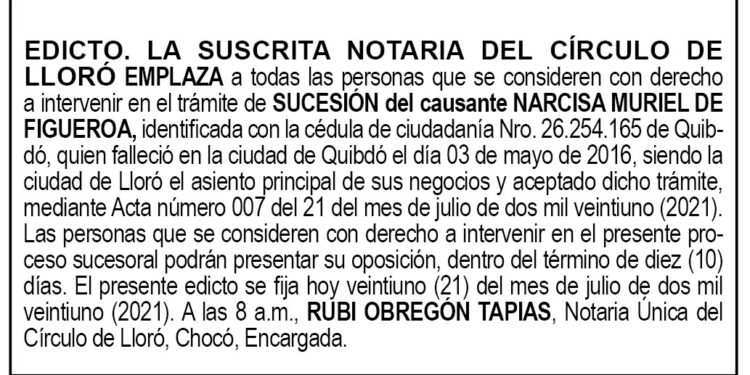 Edicto Narcisa Muriel de Figueroa