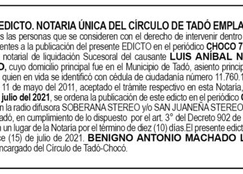 Edicto Luis Aníbal Nagles Quinto