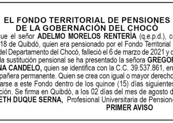 Edicto 1er. aviso Adelmo Morelos Rentería