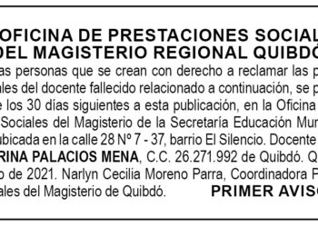 Edicto 1er. aviso Luz Marina Palacios Mena