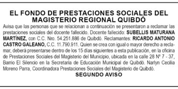 Edicto 2do. aviso Subellis Maturana Martínez