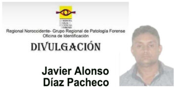 Llamado a los familiares de Javier Alonso Díaz Pacheco