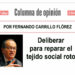 Deliberar para reparar el tejido social roto