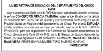 Edicto 1er. aviso Concepción Gracia Campaña