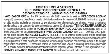 Edicto Mercedes Lozano