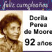 Doryla Perea de Moore, 92 años