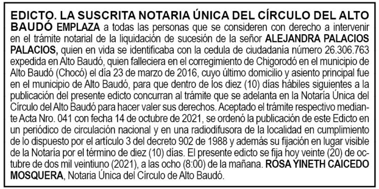 Edicto Alejandra Palacios Palacios