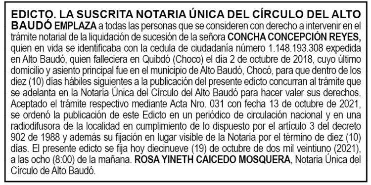 Edicto Concha Concepción Reyes