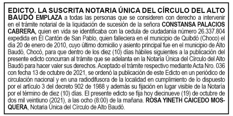 Edicto Constansa Palacios Cabrera