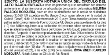 Edicto Melitina Palacios Mosquera
