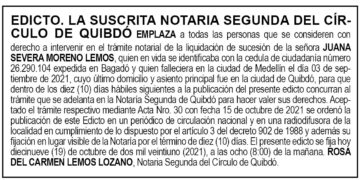 Edicto Juana Severa Moreno Lemos