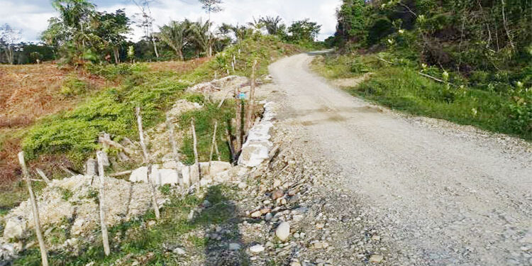 Río Quito: placa huella y diques de protección