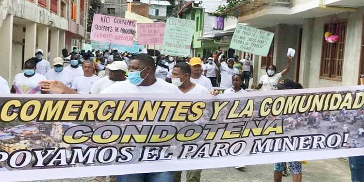 Crece el apoyo al paro minero en el Chocó