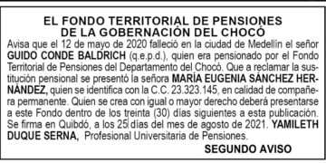 Edicto 2do. aviso Guido Conde Baldrich