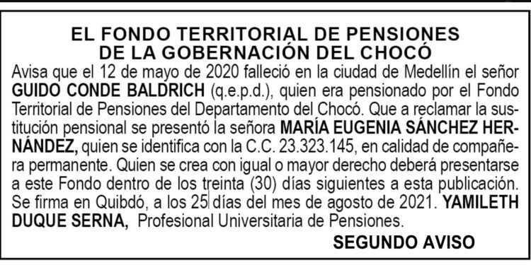 Edicto 2do. aviso Guido Conde Baldrich