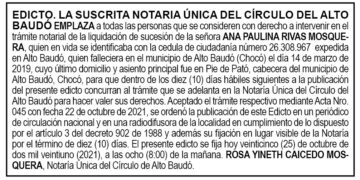 Edicto Ana Paulina Rivas Mosquera