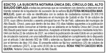 Edicto Eleuteria Mosquera Marmolejo