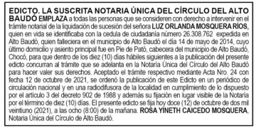 Edicto Luz Orlanda Mosquera