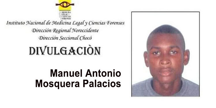 Llamado a los familiares de Manuel Antonio Mosquera Palacios