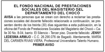Edicto 1er. aviso Jenny Ledesma Armijo
