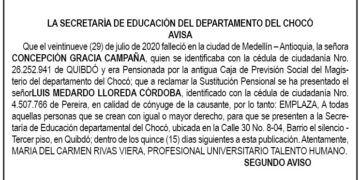 Edicto 2do. aviso Concepción Gracia Campaña