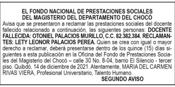 Edicto 2do. aviso Otoniel Palacios Murillo