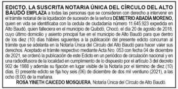 Edicto Demetrio Abadía Moreno