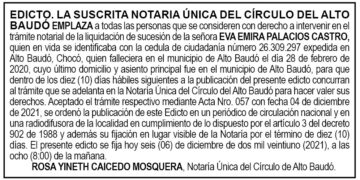 Edicto Eva Emira Palacios Castro
