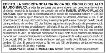 Edicto Manuel Mariano Palacios Palacios