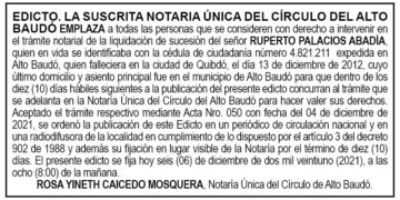 Edicto Ruperto Palacios Abadía