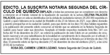 Edicto Delfina Palacios Palacios