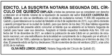 Edicto Eulicer Cabrera Becerra