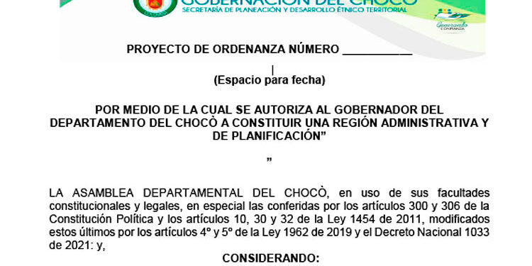 Proyecto de Ordenanza: RAP de Dos Mares